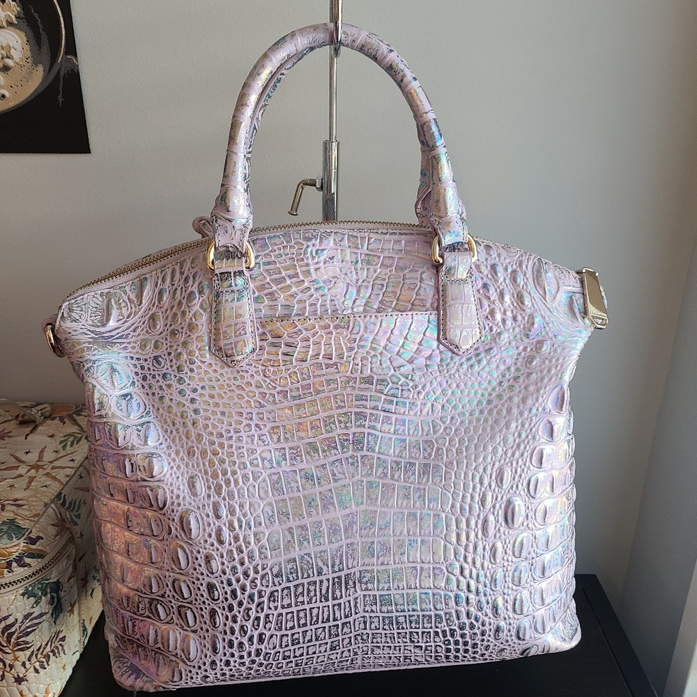 NWT Brahmin Large Duxbury Violet Wonderland w matching NWT Ady & Lennon Wallets - Picture 6 of 12